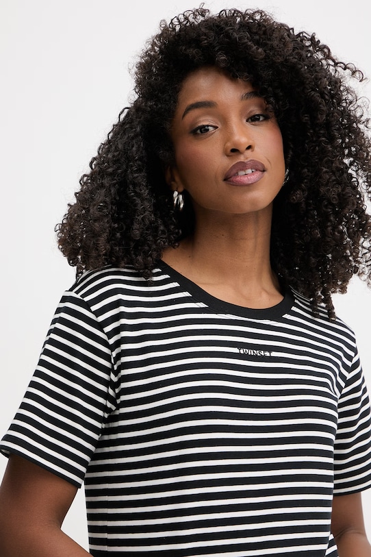 Twinset tričko dámske bavlnené s elastanom čierna 261LM2GBB