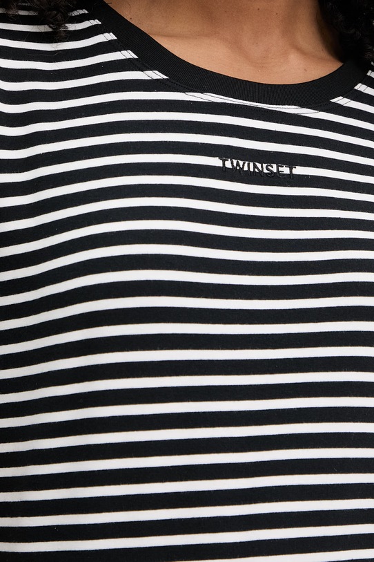 Twinset T-shirt γυναικείο βαμβακερό με ελαστάν 261LM2GBB μαύρο
