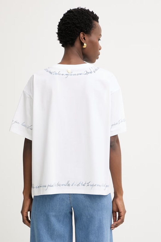 Odzież Twinset T-shirt damski bawełniany 261LM2CFF biały