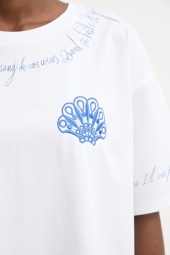 Twinset T-shirt damski bawełniany 261LM2CFF biały