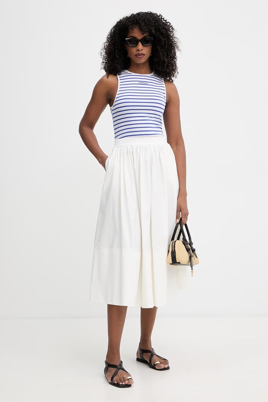 Twinset top damski bawełniany z elastanem 261LM2GAA niebieski SS26