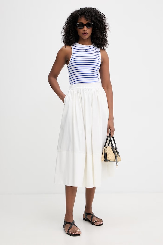 Twinset top damski bawełniany z elastanem 261LM2GAA niebieski SS26