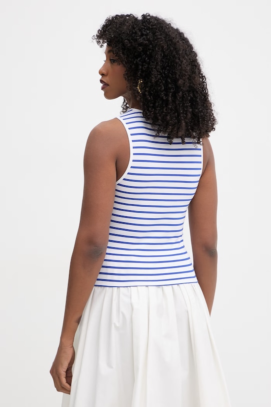 Odzież Twinset top damski bawełniany z elastanem 261LM2GAA niebieski