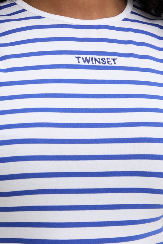 Twinset top damski bawełniany z elastanem 261LM2GAA niebieski