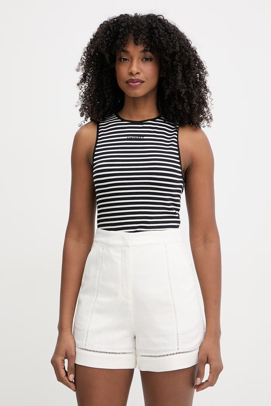 Twinset top damski bawełniany z elastanem czarny 261LM2GAA