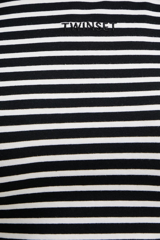 Twinset top damski bawełniany z elastanem 261LM2GAA czarny