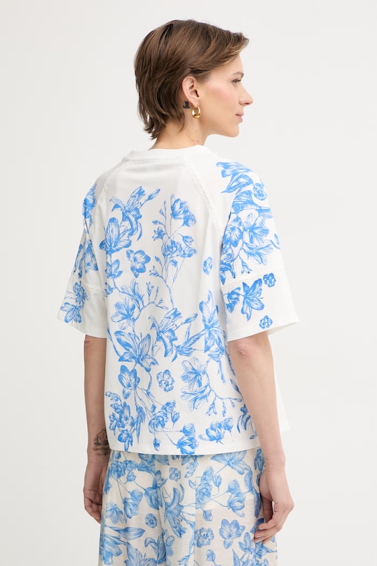 Odzież Twinset T-shirt damski z bawełną 261LM2SDD biały