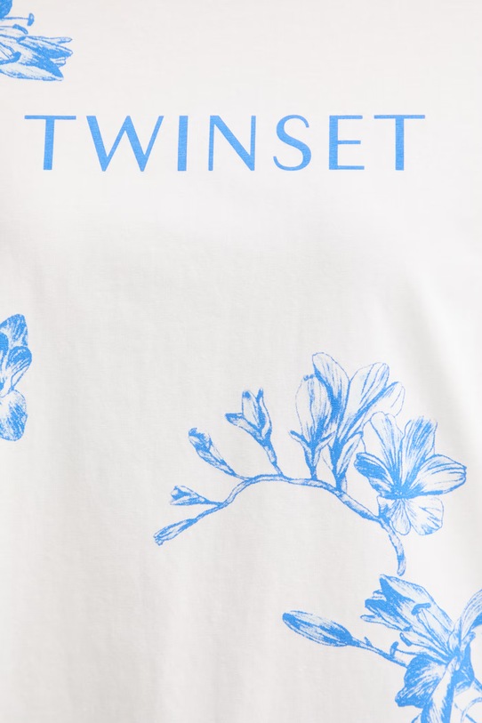 Twinset T-shirt damski z bawełną 261LM2SDD biały