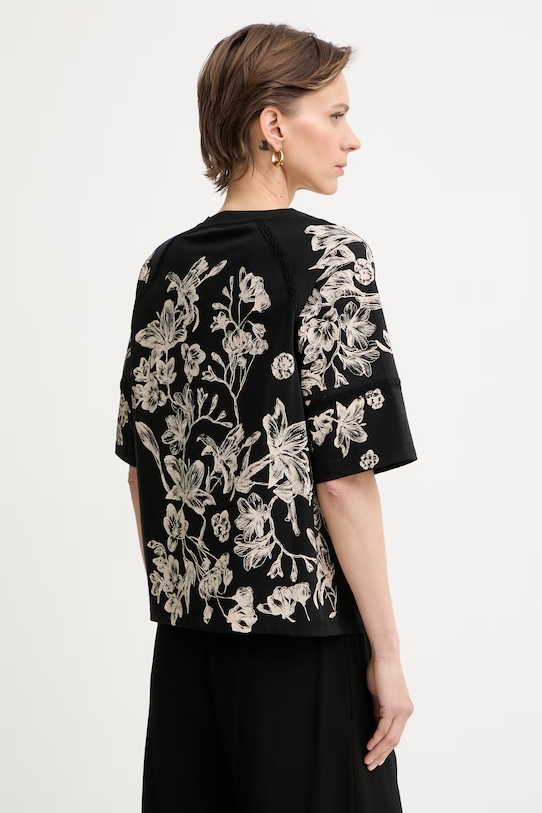 Odjeća Twinset majica ženska s pamukom 261LM2SDD crna