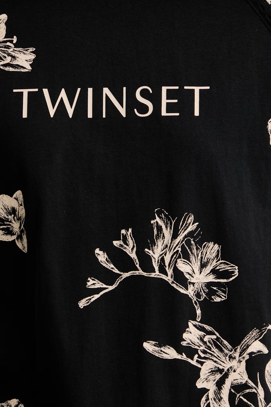Twinset majica ženska s pamukom 261LM2SDD crna