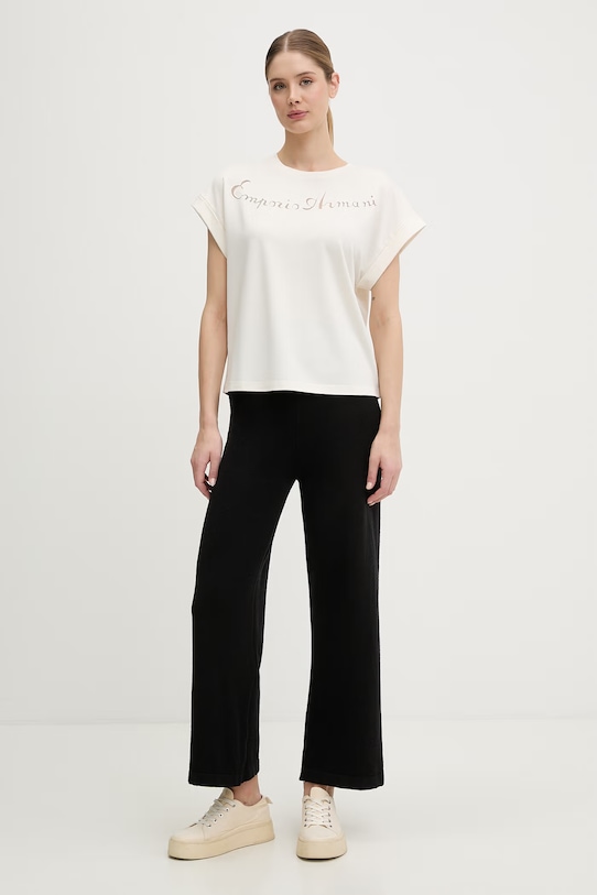 Emporio Armani Underwear dámske tričko z bavlny EW000616.AF20243 béžová SS26