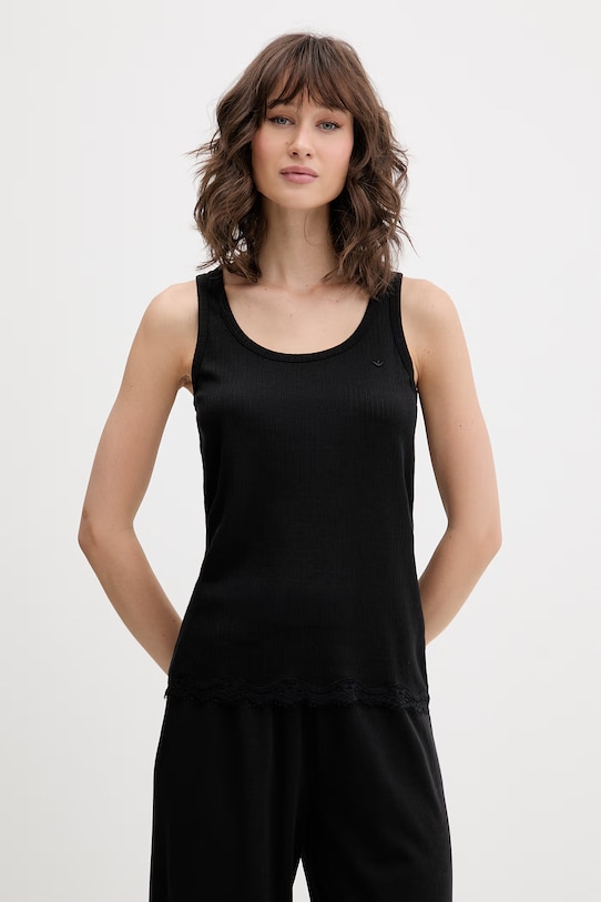 Emporio Armani Underwear top damski z bawełną czarny EW000511.AF19034