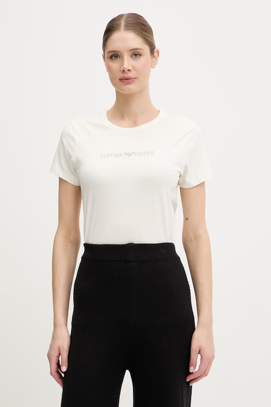 Emporio Armani Underwear dámske tričko s bavlnou béžová EW000408.AF19026