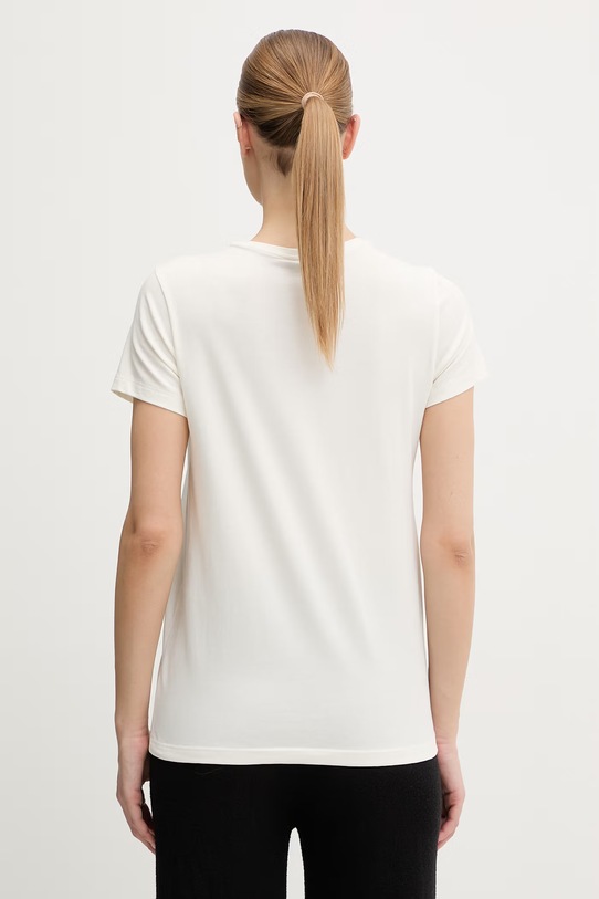 Odzież Emporio Armani Underwear t-shirt damski z bawełną EW000408.AF19026 beżowy