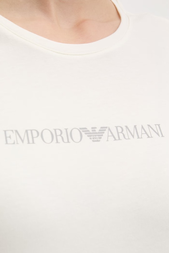 Emporio Armani Underwear t-shirt damski z bawełną EW000408.AF19026 beżowy