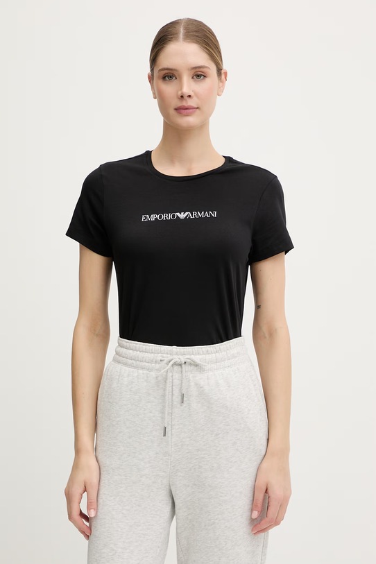 Emporio Armani Underwear t-shirt damski z bawełną czarny EW000408.AF19026