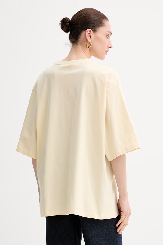 Odzież Gestuz t-shirt oversize damski bawełniany 10911064 beżowy