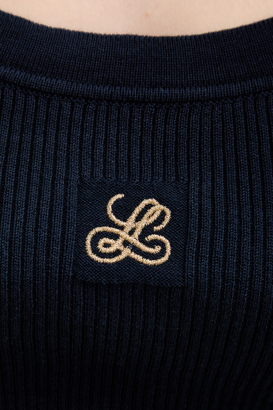 Βαμβακερό τοπ Luisa Spagnoli Cucirino 100317 σκούρο μπλε