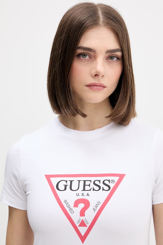 Guess Jeans t-shirt basic damski biały W4YI04.J1314