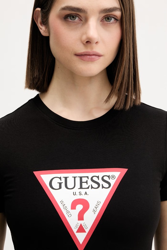 Guess Jeans t-shirt basic damski czarny W4YI04.J1314
