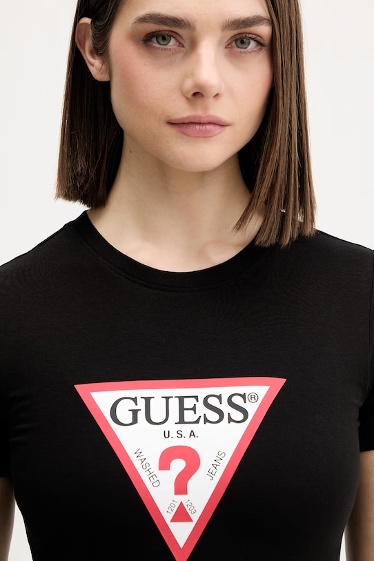 Guess Jeans t-shirt basic damski czarny W4YI04.J1314