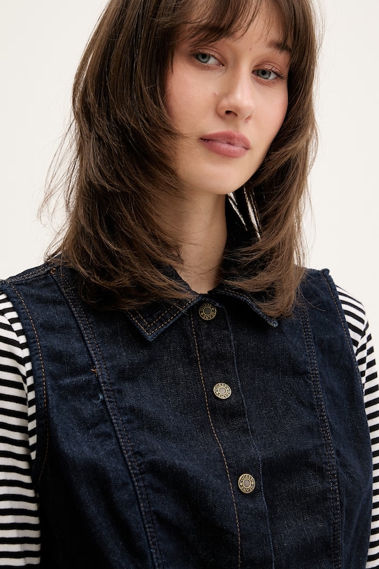 Guess Jeans košeľa dámska rifľová tmavomodrá W6GHZ9.D7971