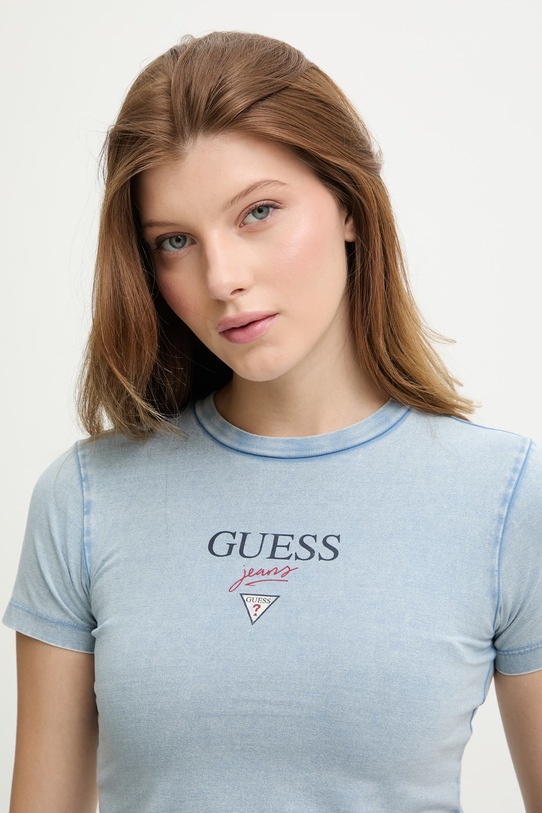 Guess Jeans t-shirt damski niebieski W6GIA6.KCTL1