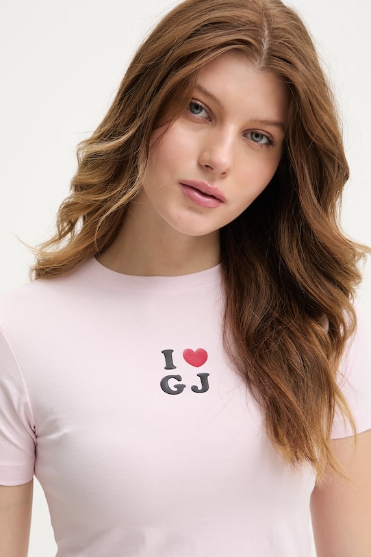 Guess Jeans t-shirt damski z bawełną różowy W6GIB1.J1314