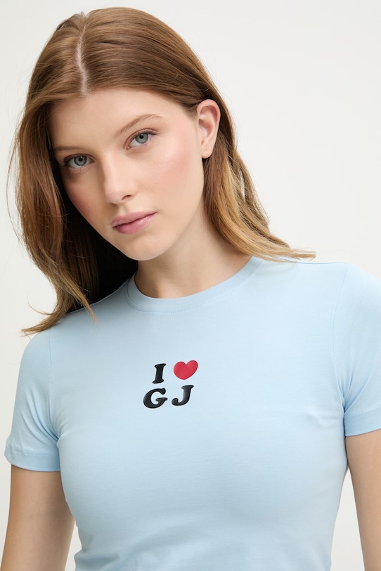 Guess Jeans t-shirt damski z bawełny niebieski W6GIB1.J1314