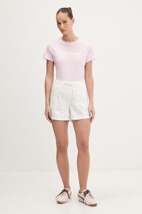 Guess Jeans T-shirt γυναικείο βαμβακερό W6GIC5.K8HM0 ροζ SS26
