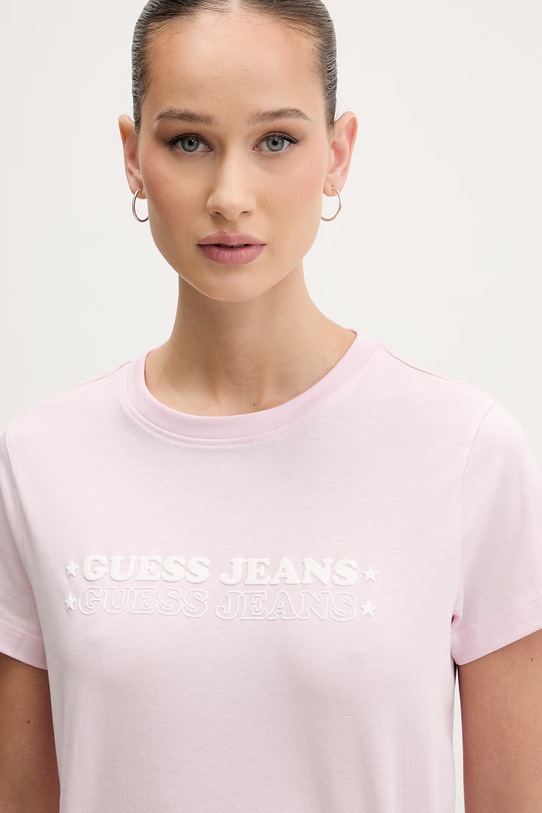Guess Jeans T-shirt γυναικείο βαμβακερό ροζ W6GIC5.K8HM0