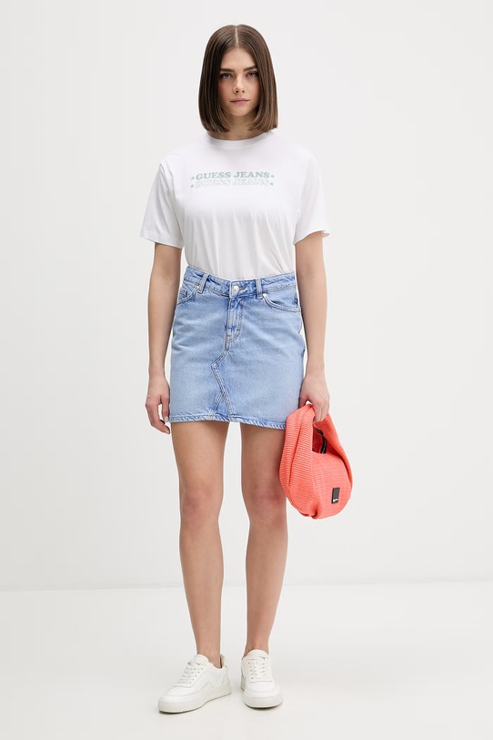 Guess Jeans tričko dámske bavlnené W6GI04.K8HM0 biela SS26