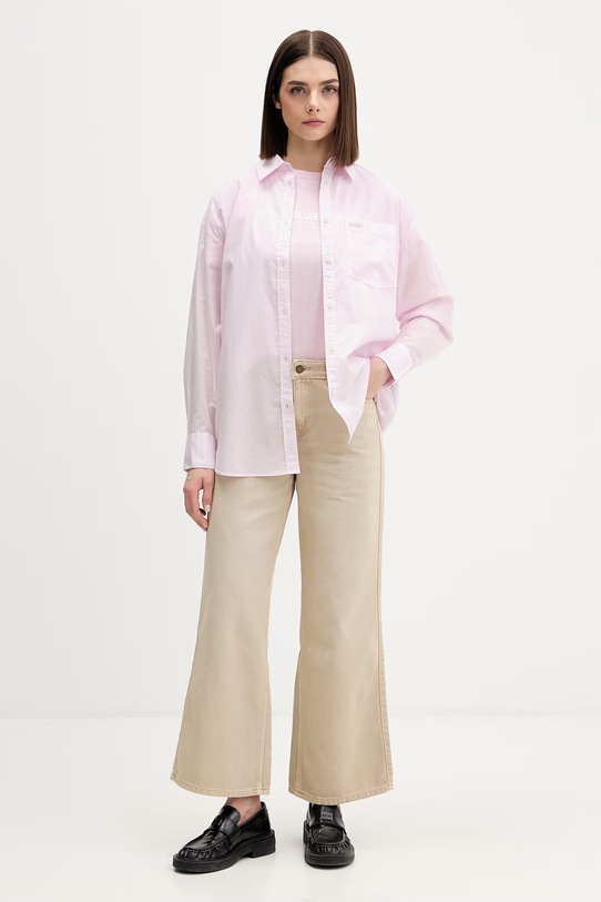 Guess Jeans t-shirt damski bawełniany W6GI04.K8HM0 różowy SS26