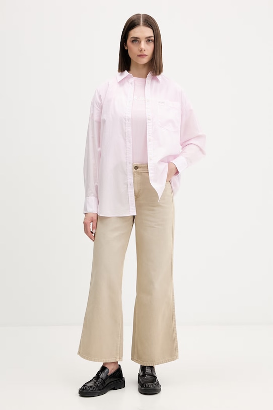 Guess Jeans t-shirt damski bawełniany W6GI04.K8HM0 różowy SS26