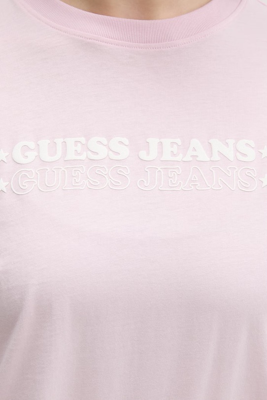 Guess Jeans t-shirt damski bawełniany W6GI04.K8HM0 różowy