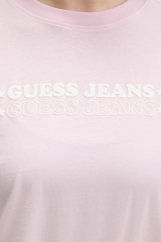 Guess Jeans t-shirt damski bawełniany W6GI04.K8HM0 różowy