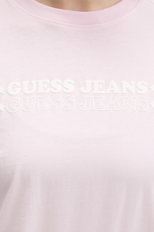 Guess Jeans t-shirt damski bawełniany W6GI04.K8HM0 różowy