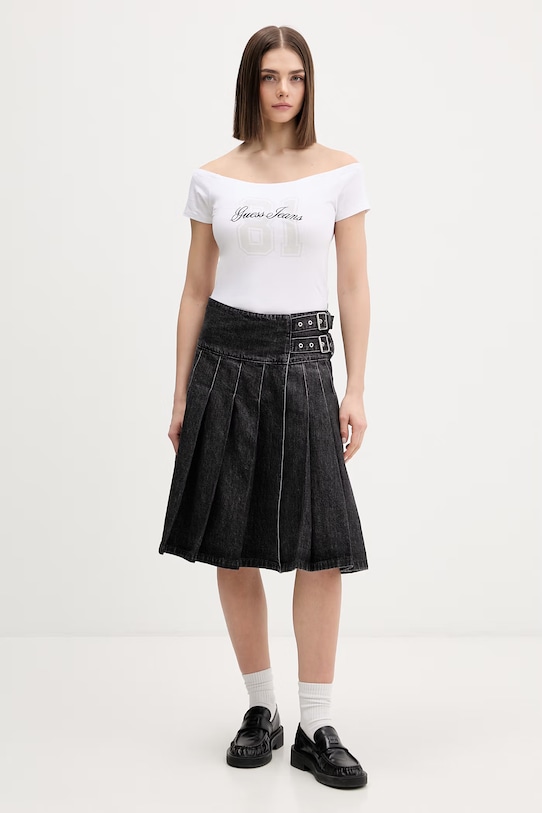 Guess Jeans tričko dámské bavlněné s elastanem W6GI07.J1314 bílá SS26