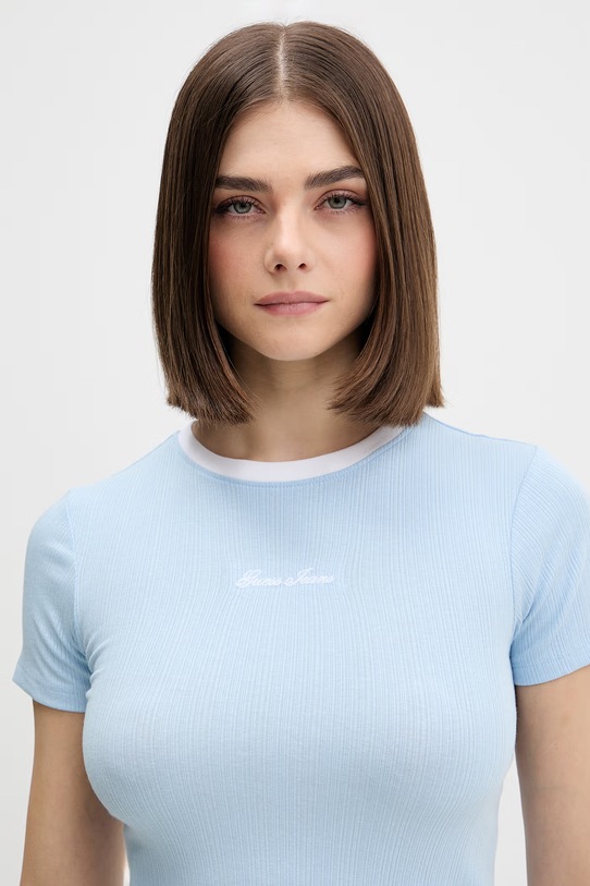 Guess Jeans t-shirt damski niebieski W6GPA9.KF641