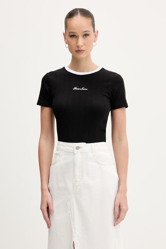 Guess Jeans majica za žene crna W6GPA9.KF641