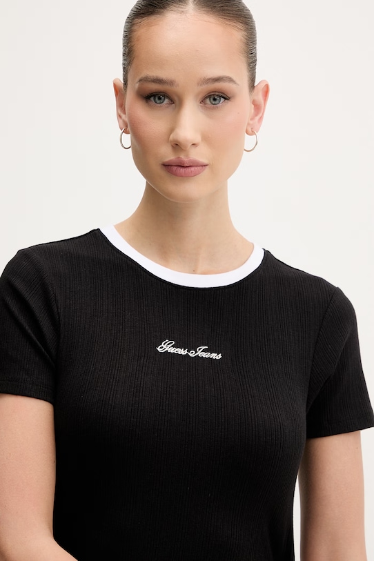 Guess Jeans majica za žene crna W6GPA9.KF641