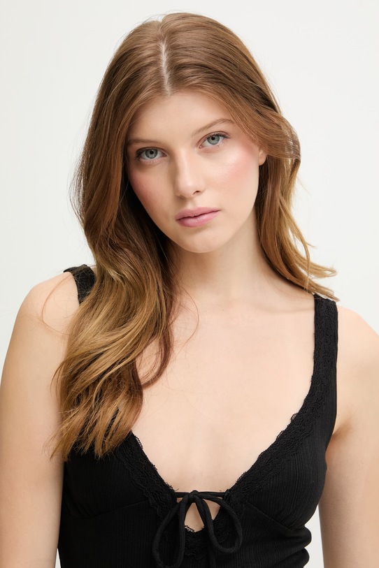 Guess Jeans Crop top Γυναικείο μαύρο W6GPB1.KF641