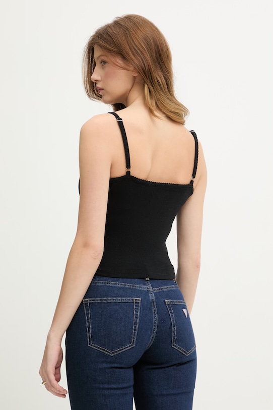 Дрехи Guess Jeans топ дамски W6GPB5.KG372 черен