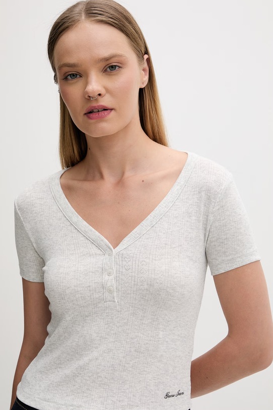 Guess Jeans majica za žene siva W6GPB6.KG372
