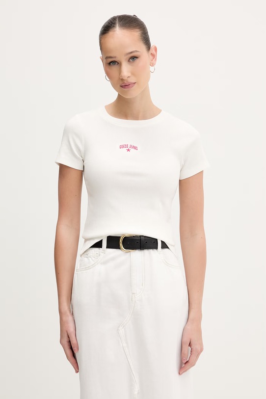 Guess Jeans t-shirt damski beżowy W6GPZ3.KA0H1