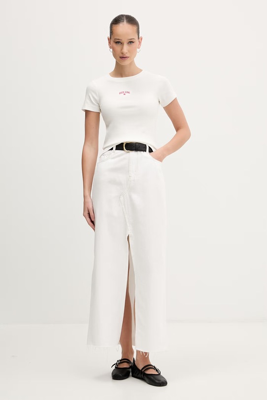 Guess Jeans t-shirt damski W6GPZ3.KA0H1 beżowy SS26