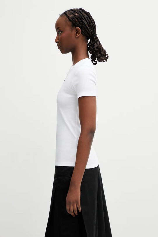 Marine Serre Moon Logo T-shirt damski bawełniany WTT012ACJER0008 biały SS26