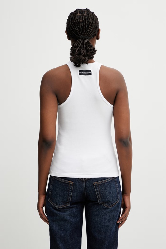 Odzież Marine Serre Moon Logo top z bawełną damski WTT014ACJER0011 biały