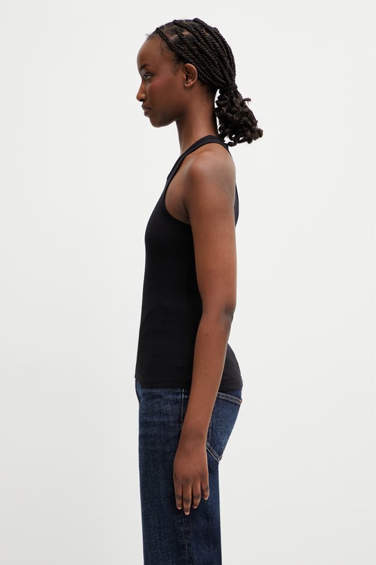 Marine Serre Moon Logo top z bawełną damski WTT014ACJER0011 czarny SS26