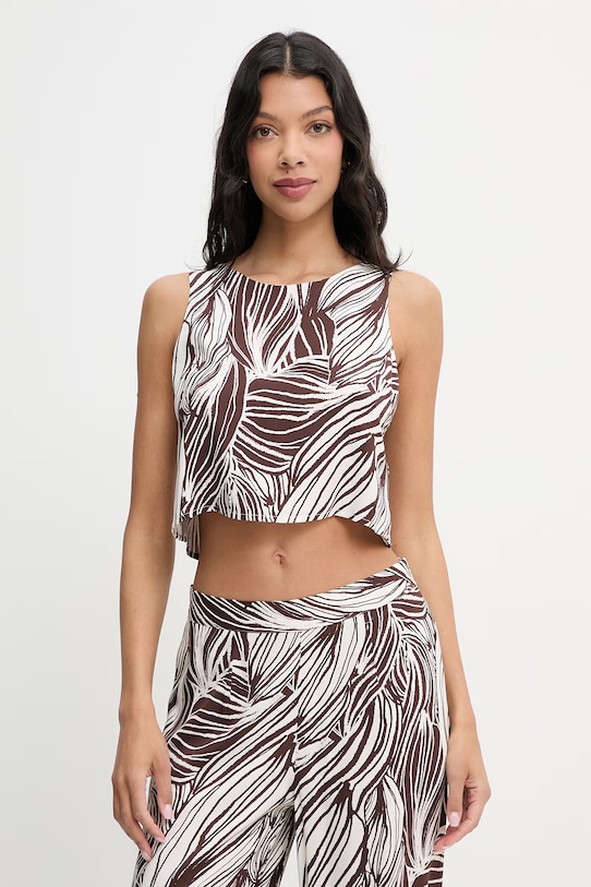 Guess plážová košeľa dámska ZOE hnedá E6GH05.WP232